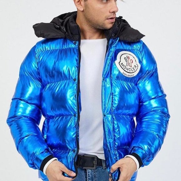 moncler puffer jacket blue